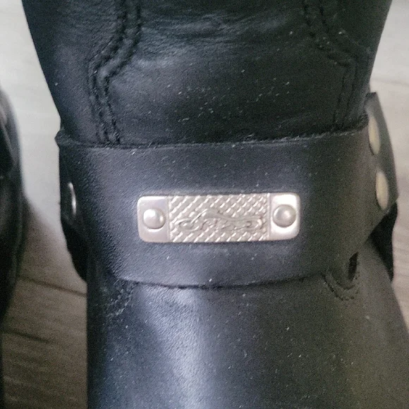 River Road Black Leather Motorcycle Riding Boots Size 11